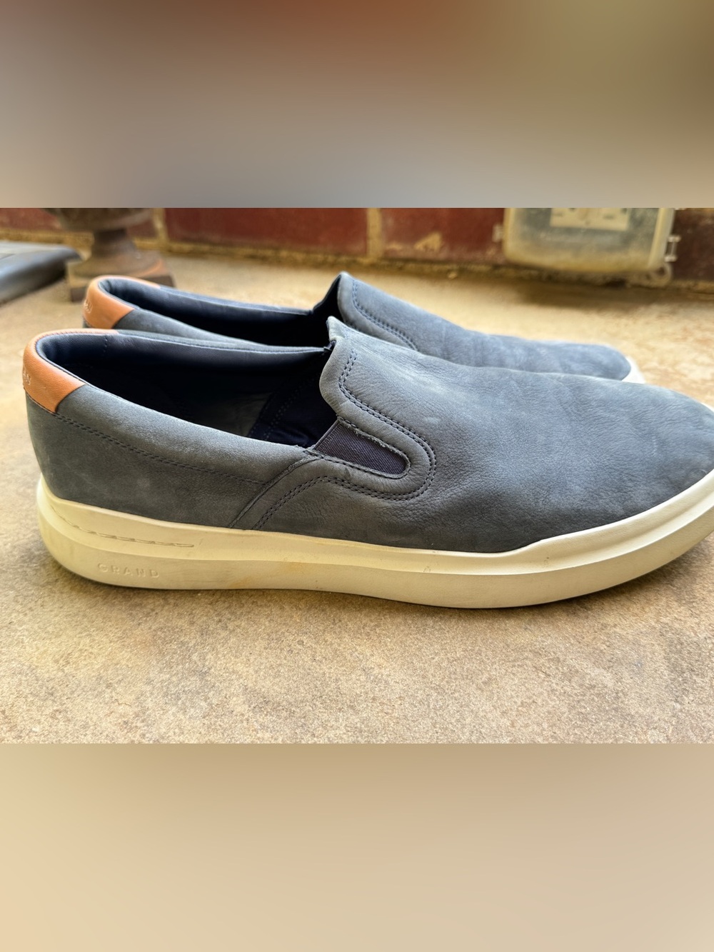 Cole Haan GrandSeries Men’s 12 Blue Nubuck Slip On Sneakers Casual